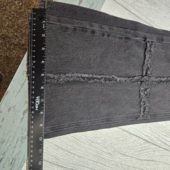 PACSUN Women's Jeans Size 29 Black High Rise Boot Cut Patchwork FRAYED Design - Picture 10 of 10